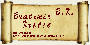 Bratimir Krstić vizit kartica